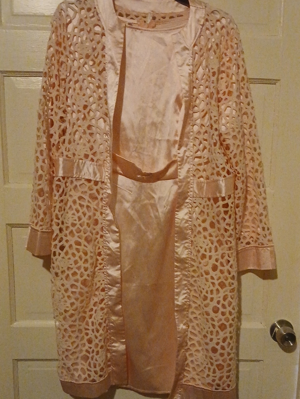 Women’s Lace Robe and Slip Set - Blush Pink